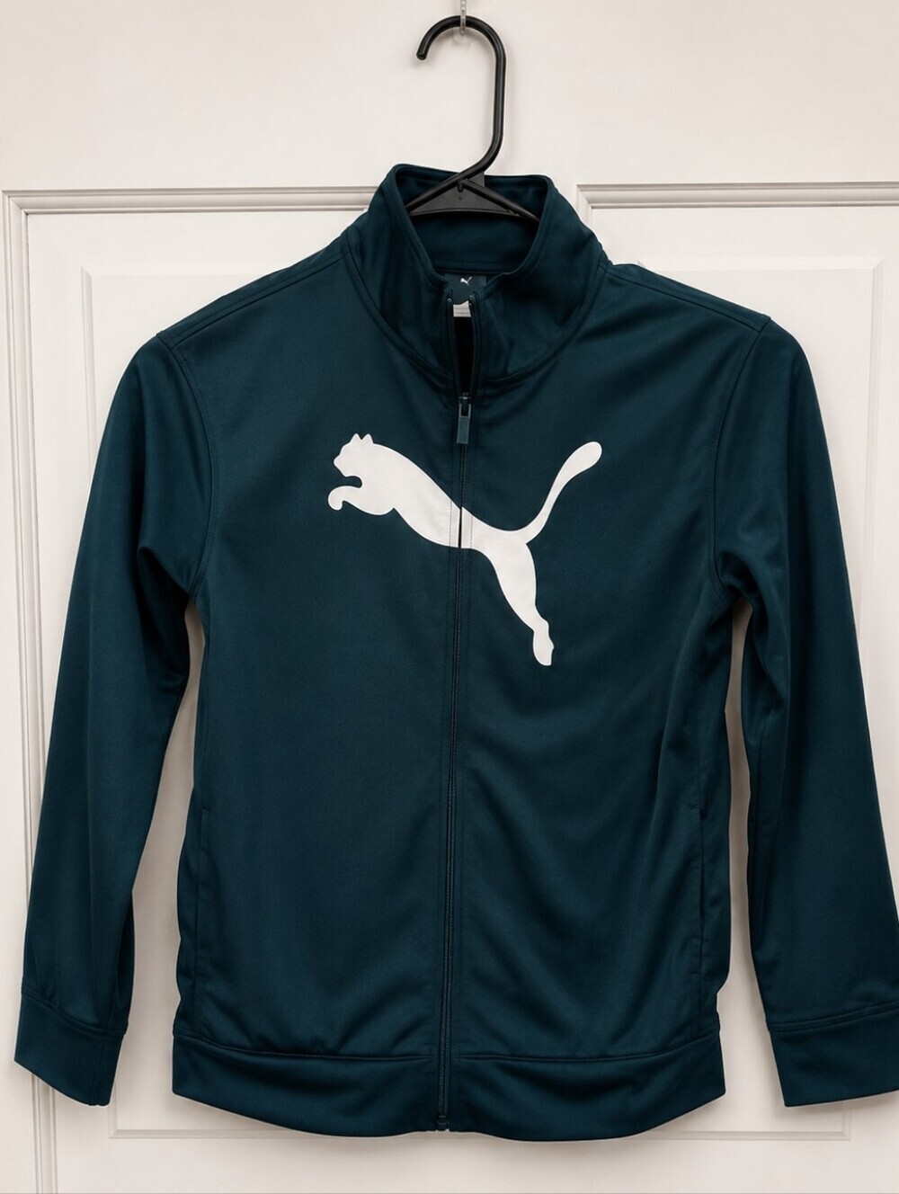 Puma Kids Track Jacket and Pants Set Dark Green White - Picture 4 of 7